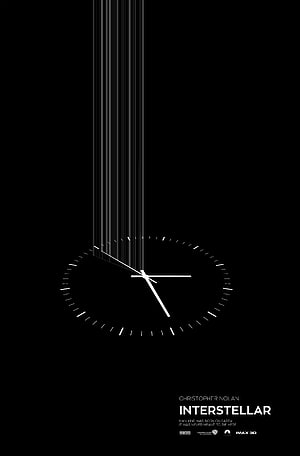 Interstellar Minimalist Clock Poster by Christopher Nolan HD phone wallpaper