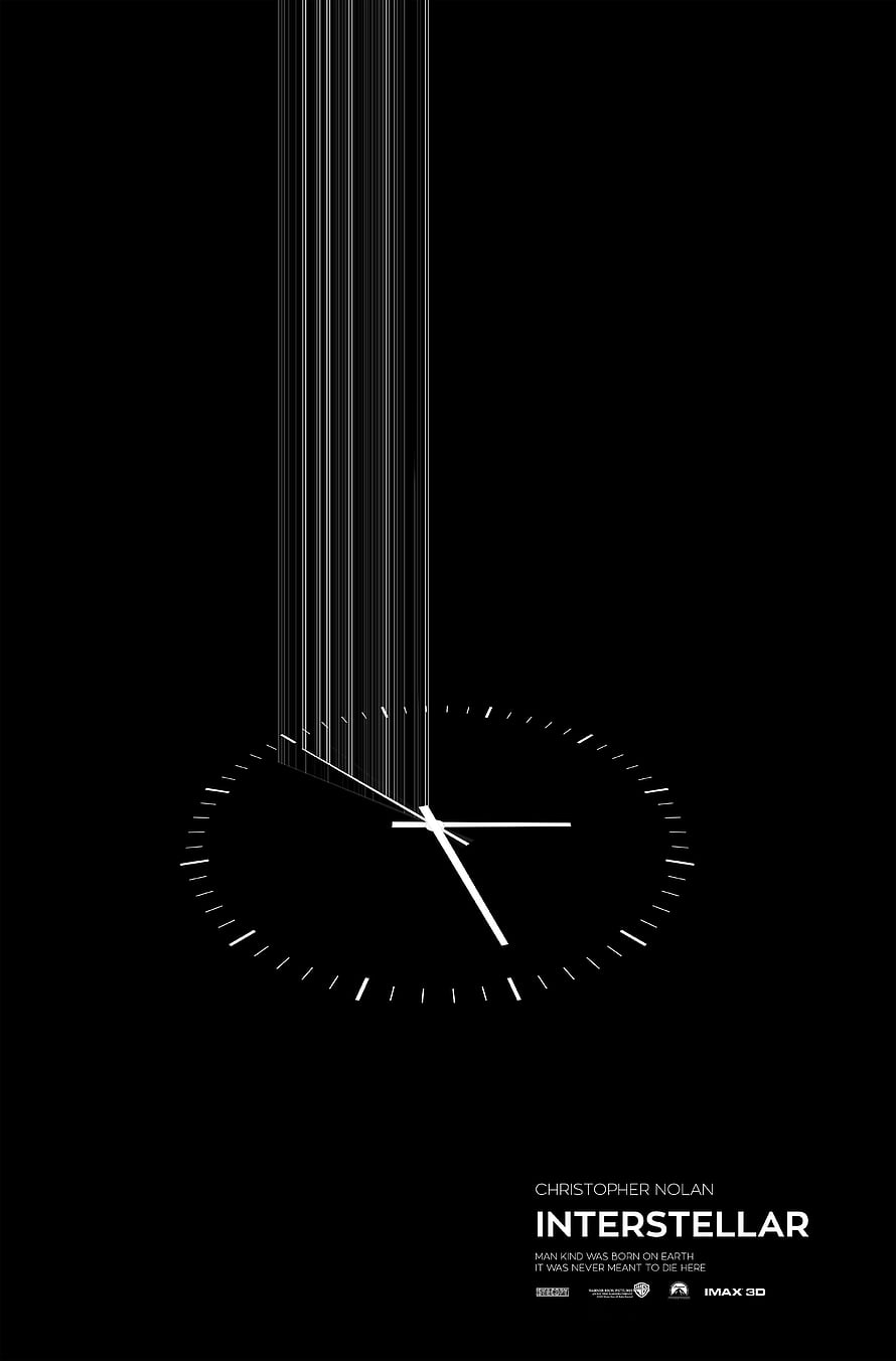 Interstellar Minimalist Clock Poster by Christopher Nolan HD phone wallpaper