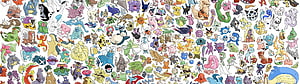 Complete Pokemon Collection Illustration Featuring Every Creature in a Dense Artistic Mosaic HD wallpaper
