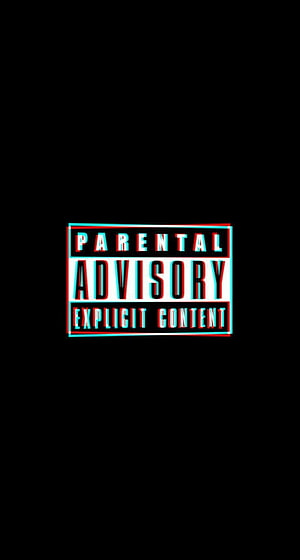 Glitch Effect Parental Advisory Explicit Content Logo on Black Background HD phone wallpaper