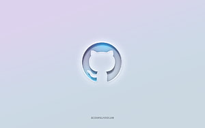 Minimalist GitHub Octocat Logo with Soft 3D Embossed Effect on Pastel Gradient Background HD wallpaper
