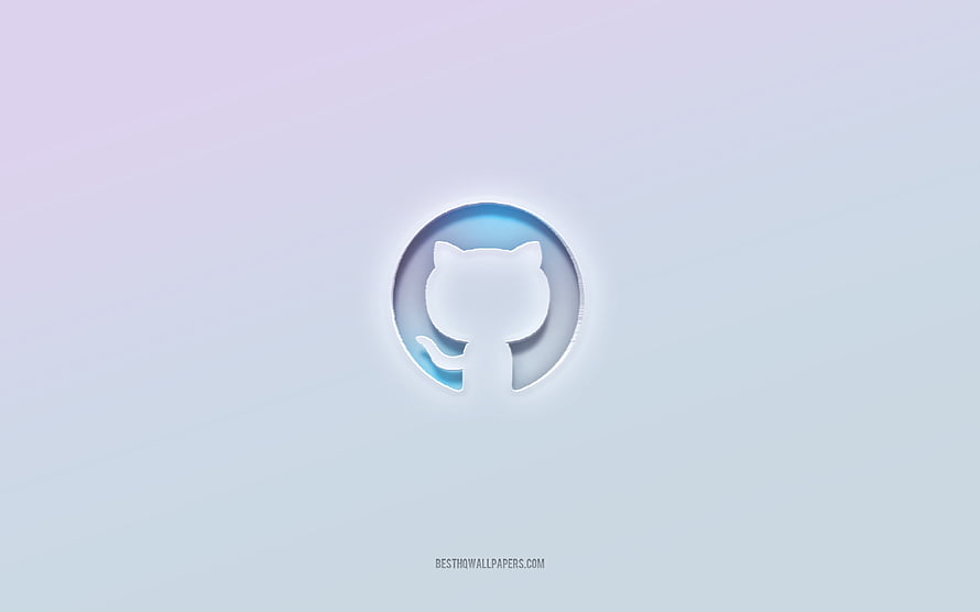 Minimalist GitHub Octocat Logo with Soft 3D Embossed Effect on Pastel Gradient Background HD wallpaper