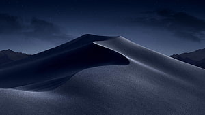 Mac OS Mojave Dynamic Wallpaper Featuring Dark Sand Dunes and Starry Night Sky HD wallpaper