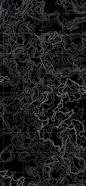 Monochrome Topographic Contour Map with Grid Overlay on Black Background HD phone wallpaper
