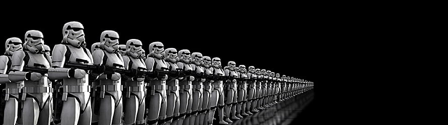 Star Wars Stormtroopers Standing in Formation on Black Background HD wallpaper
