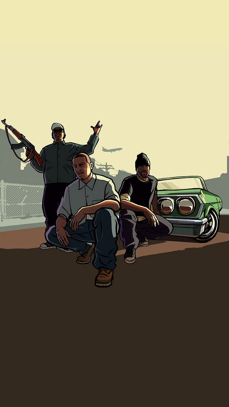 GTA San Andreas Characters CJ Ryder and Sweet in Comic Style Illustration HD phone wallpaper