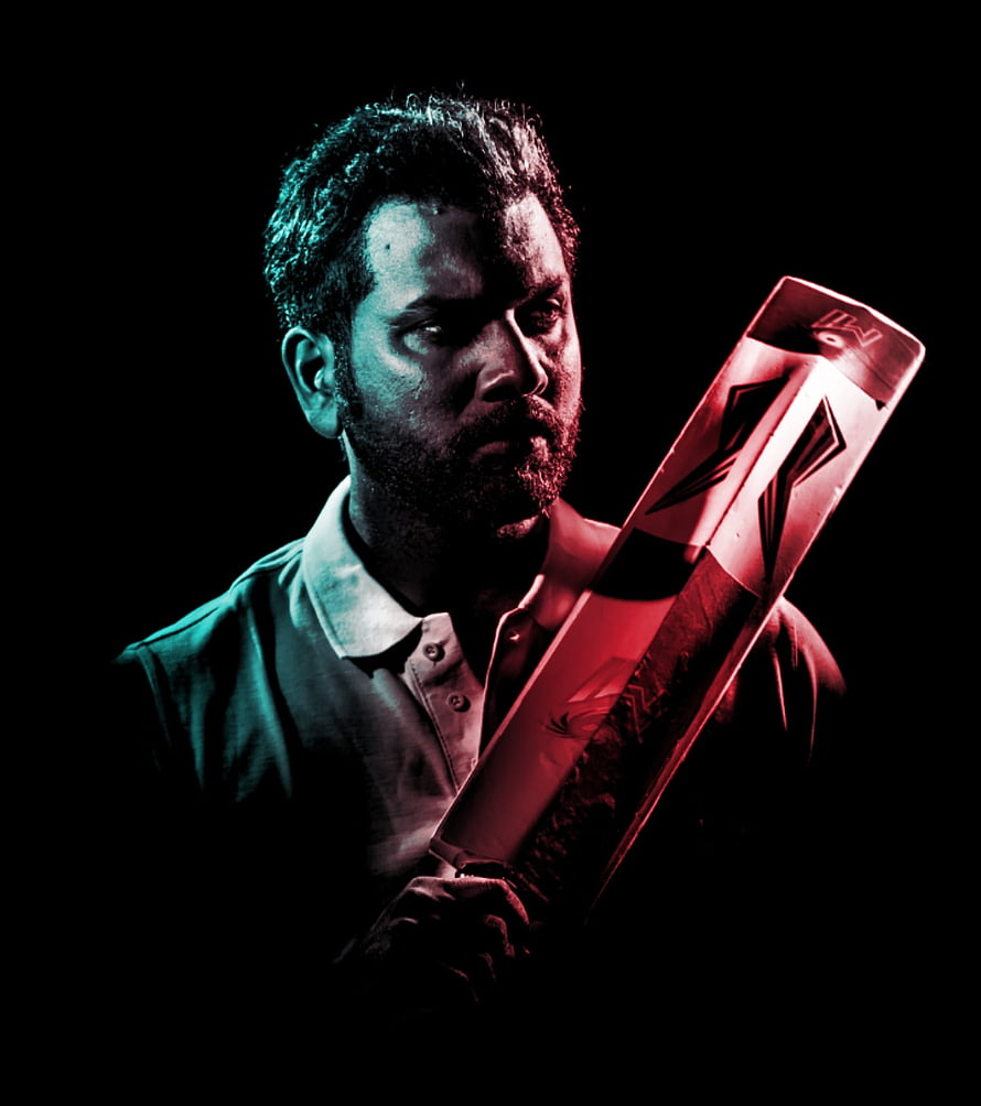 Rohit Sharma Mumbai Indians Cricket Portrait with Bat in Dramatic Red and Blue Lighting HD phone wallpaper