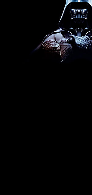 Darth Vader Dark Portrait with Arms Crossed in Dramatic Black and Blue Lighting HD phone wallpaper