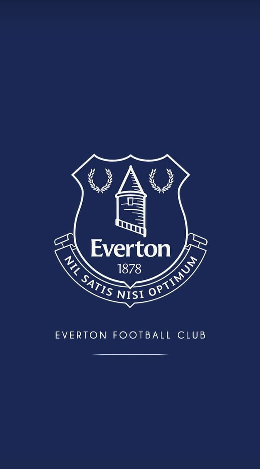 Everton Football Club Official Crest on Deep Navy Blue Background HD phone wallpaper