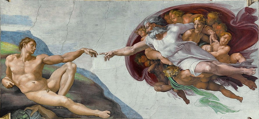 Michelangelo's The Creation of Adam Fresco Detail from the Sistine Chapel Ceiling HD wallpaper