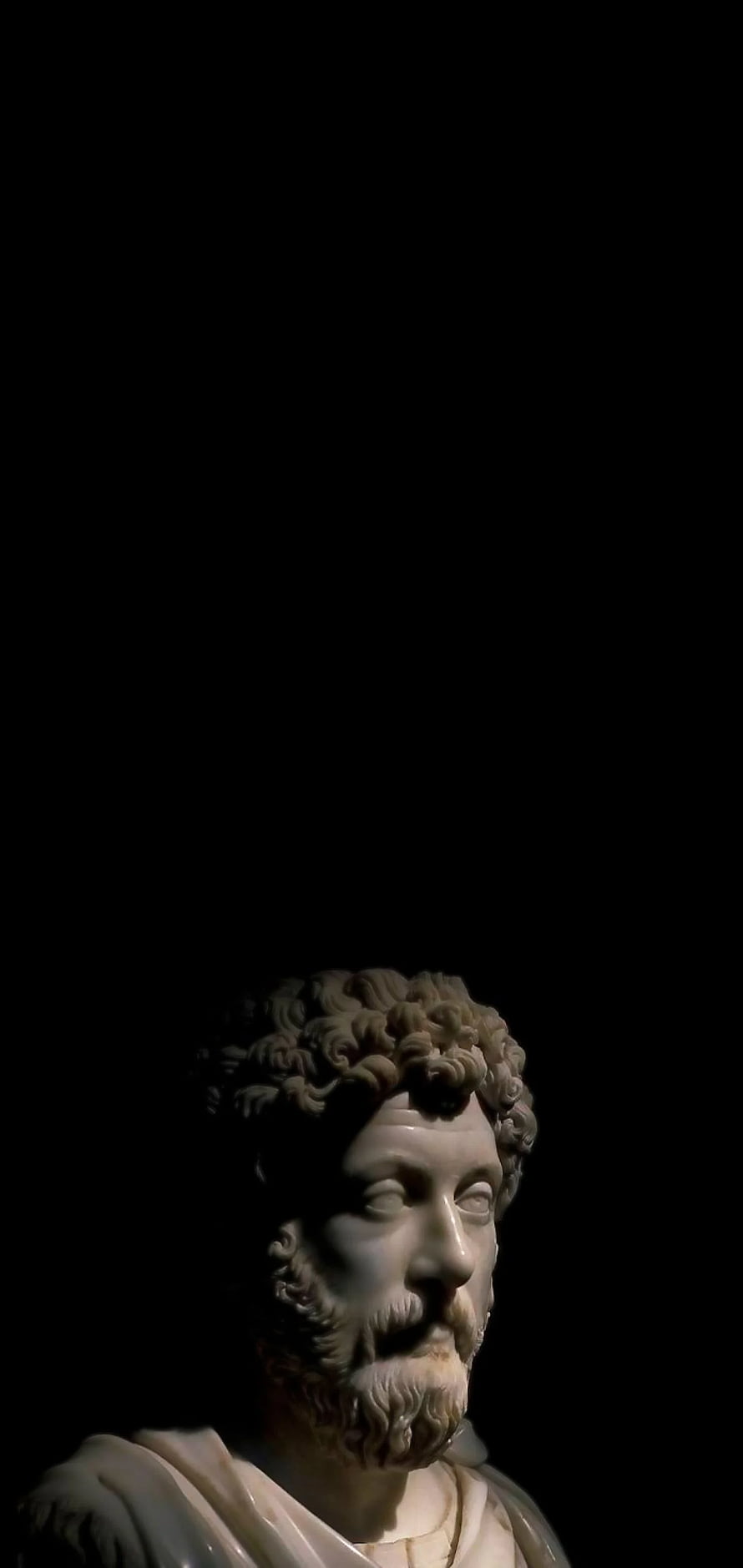 Dramatic Portrait of Marcus Aurelius Marble Bust in Low Key Lighting HD phone wallpaper