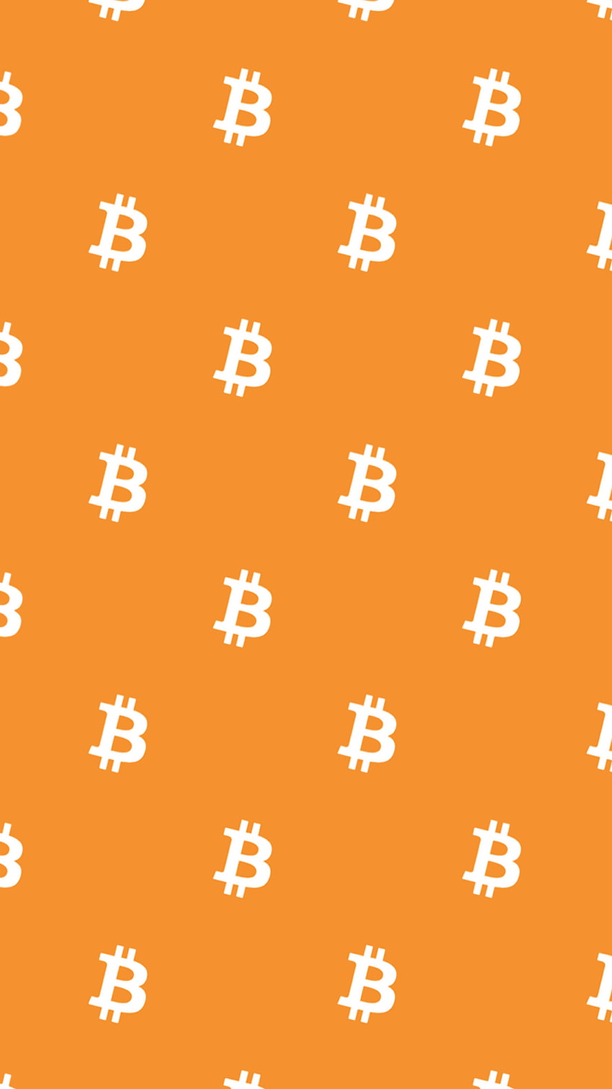 Bitcoin Symbol Pattern on Orange Background HD phone wallpaper