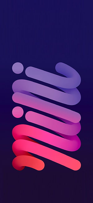 Abstract 3D Ribbon Gradient Art on Dark Blue Background HD phone wallpaper