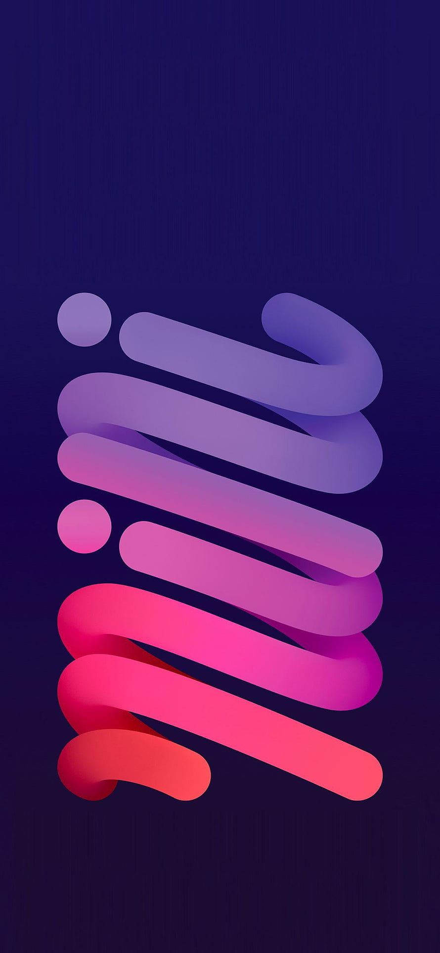 Abstract 3D Ribbon Gradient Art on Dark Blue Background HD phone wallpaper