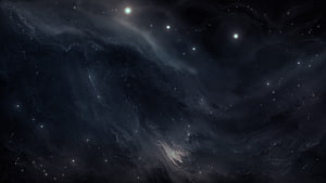 Dark Cosmic Nebula and Starfield in Deep Space HD wallpaper