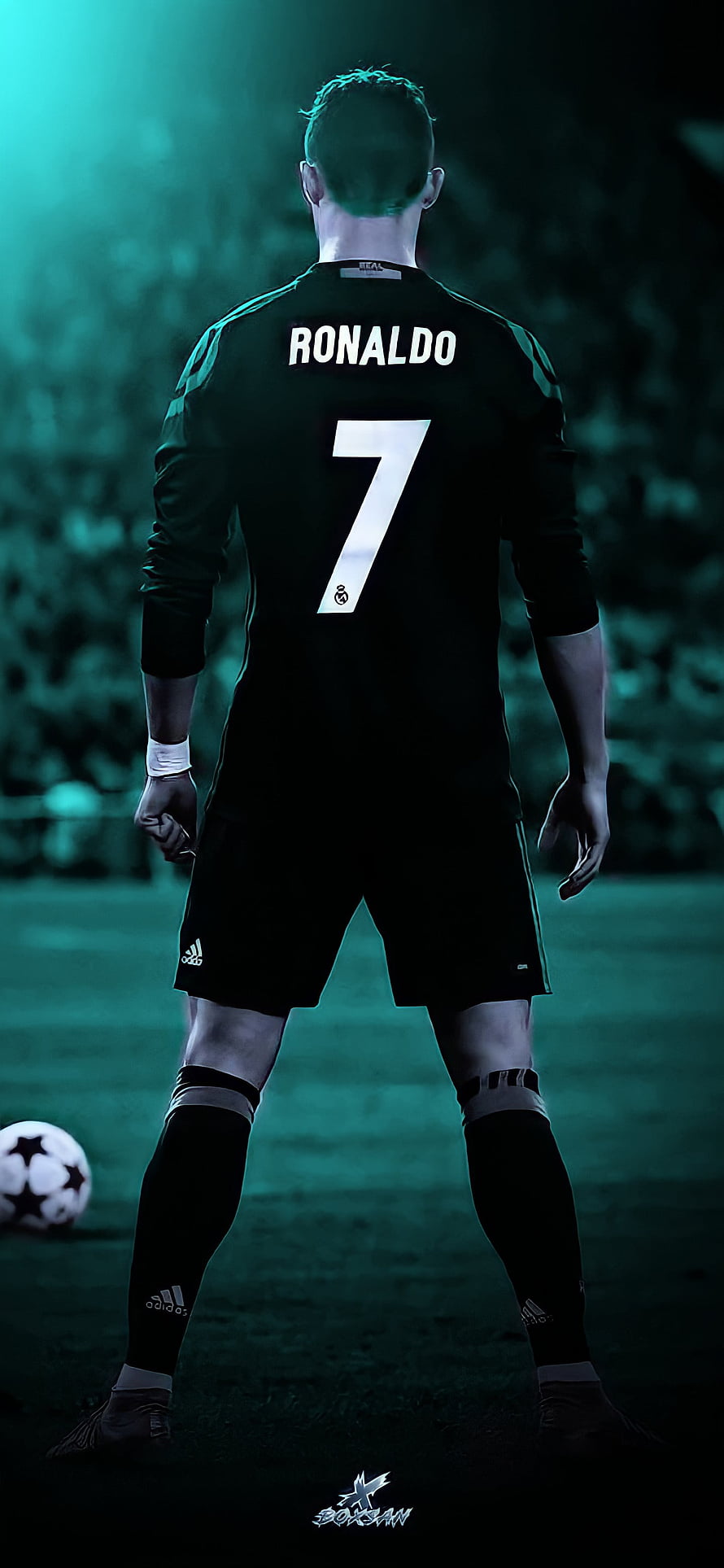 Cristiano Ronaldo Real Madrid Number 7 Jersey Back View on the Pitch HD phone wallpaper