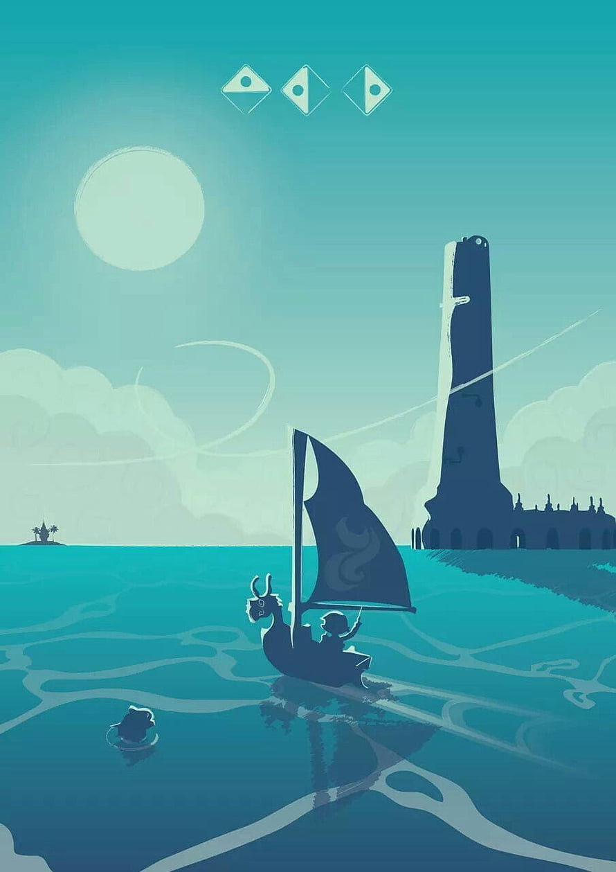 The Legend of Zelda Wind Waker Stylized Ocean Voyage Artwork HD phone wallpaper
