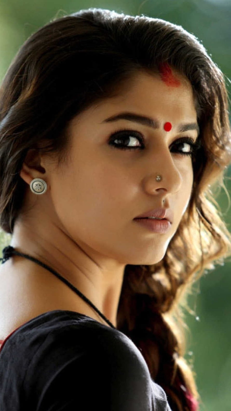 Nayanthara Portrait With Traditional Bindis And Nose Stud HD phone wallpaper