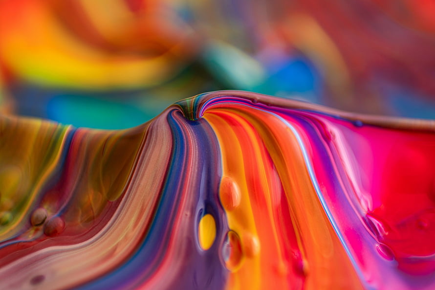 Vibrant Swirling Oil Paint Texture with Flowing Colorful Abstract Patterns HD wallpaper