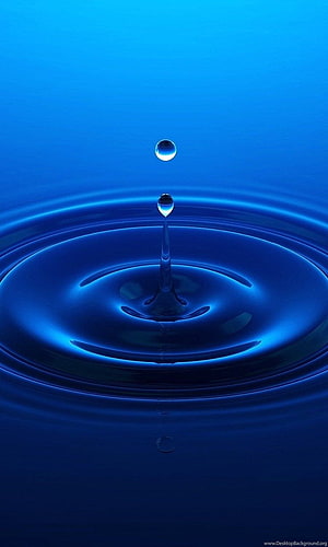 Deep Blue Water Droplet Splash with Concentric Ripples and Minimalist Abstract Design HD phone wallpaper