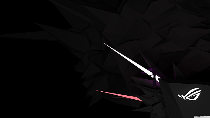 Asus ROG Dark Minimalist Geometric Wallpaper with White and Red Accents HD wallpaper