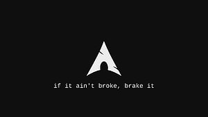 Arch Linux Minimalist Logo on Dark Background with Slogan HD wallpaper