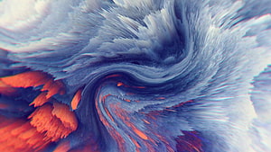 Vibrant Abstract Swirls of Blue and Orange Digital Art with Dynamic Motion HD wallpaper