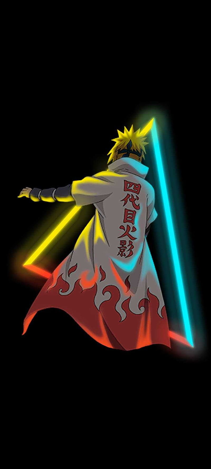 Minato Namikaze Wielding Dual Chakra Blades in Hokage Cape HD phone wallpaper