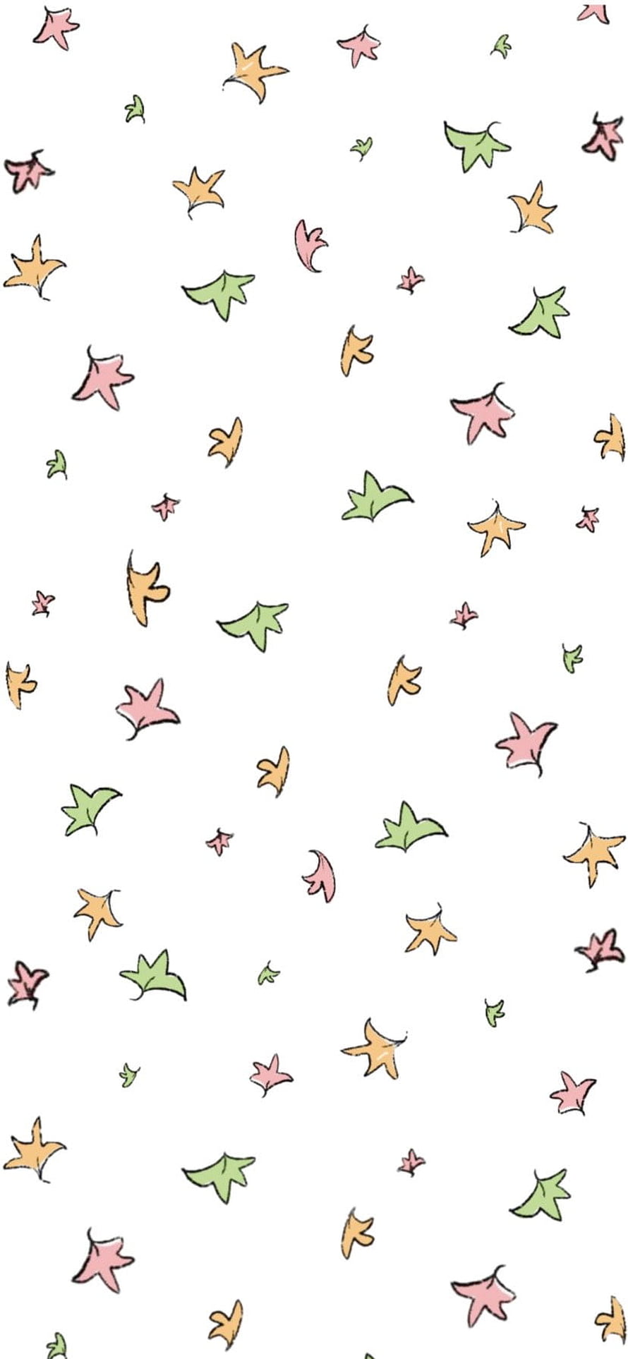 Heartstopper Pastel Autumn Leaf Pattern on White Background HD phone wallpaper