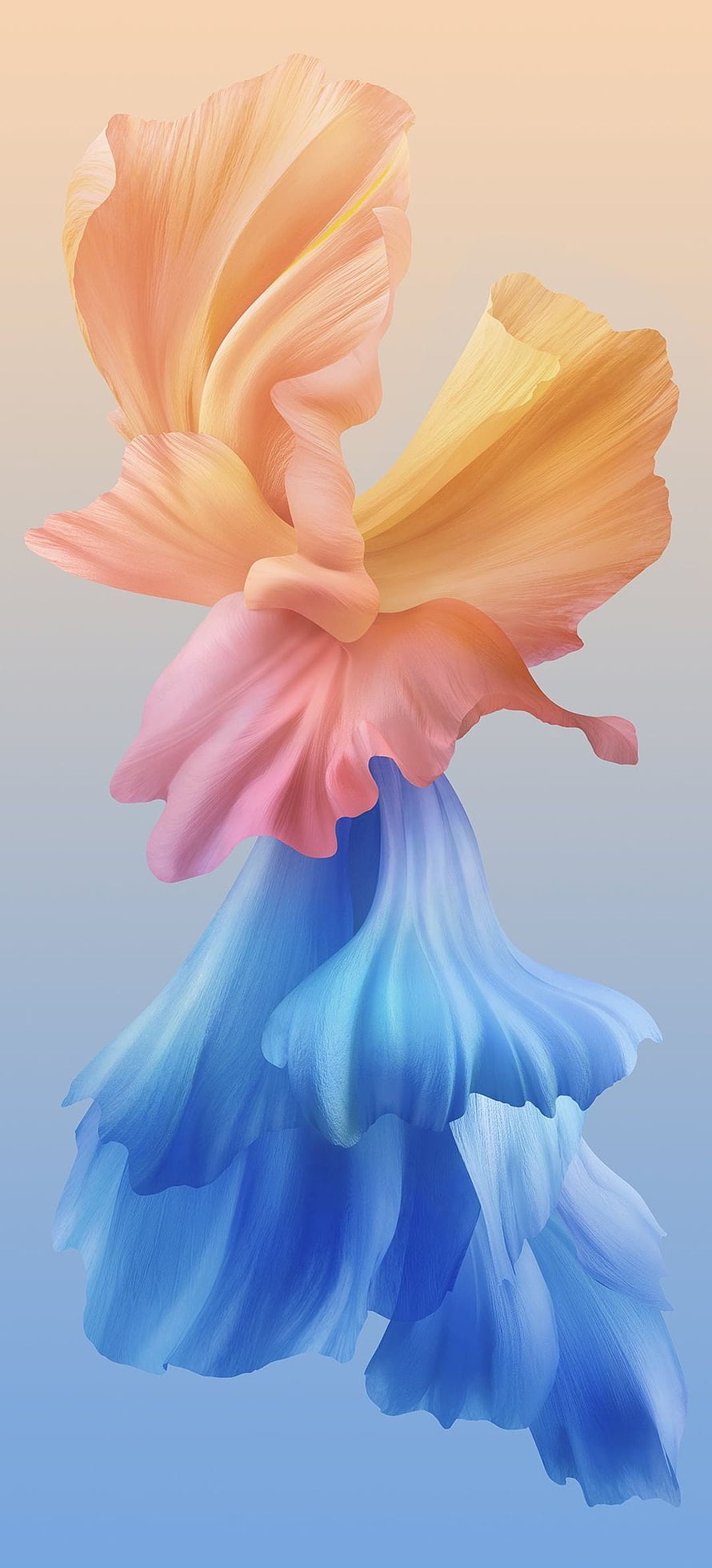 Vivo X60 Pro Stock Wallpaper with Flowing Abstract Fabric in Warm and Cool Tones HD phone wallpaper