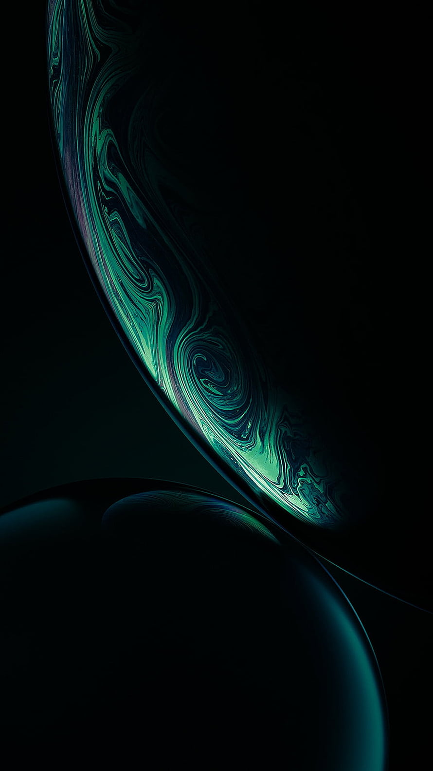 Dark Green Abstract Swirls on Black Background Minimalist Art HD phone wallpaper