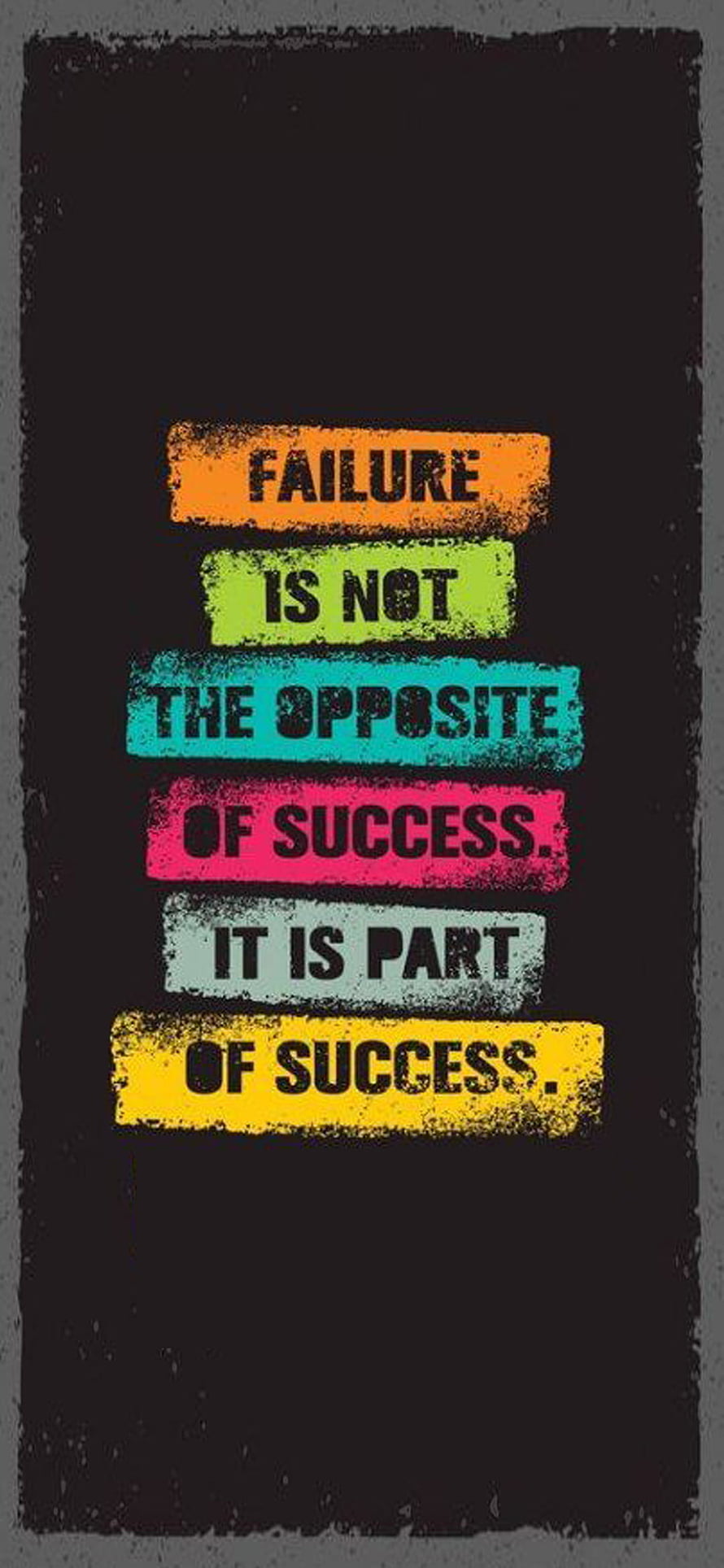Colorful Stacked Text Motivational Quote on Dark Grunge Background HD phone wallpaper