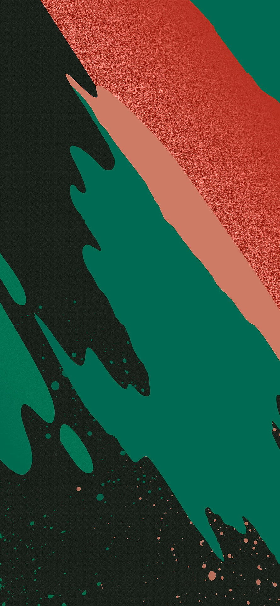 Abstract Paint Splash with Dark Green, Red, and Black Ink Splatter Pattern HD phone wallpaper