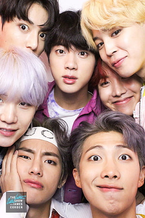 BTS Members Close-Up Group Portrait for The Late Late Show with James Corden HD phone wallpaper