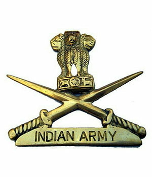 Indian Army Emblem with Ashoka Lion Capital and Crossed Swords on Brass Badge HD phone wallpaper