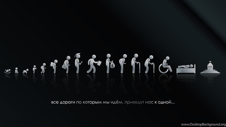 Minimalist Human Life Cycle Stages From Birth To Death On Dark Background HD wallpaper