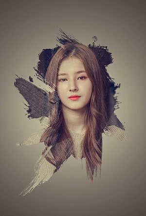 Momoland Nancy Portrait With Artistic Brushstroke Background HD phone wallpaper