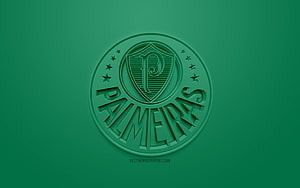 Palmeiras Football Club Embossed Green Crest Emblem Minimalist Design HD wallpaper