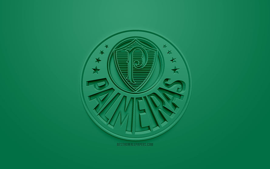 Palmeiras Football Club Embossed Green Crest Emblem Minimalist Design HD wallpaper