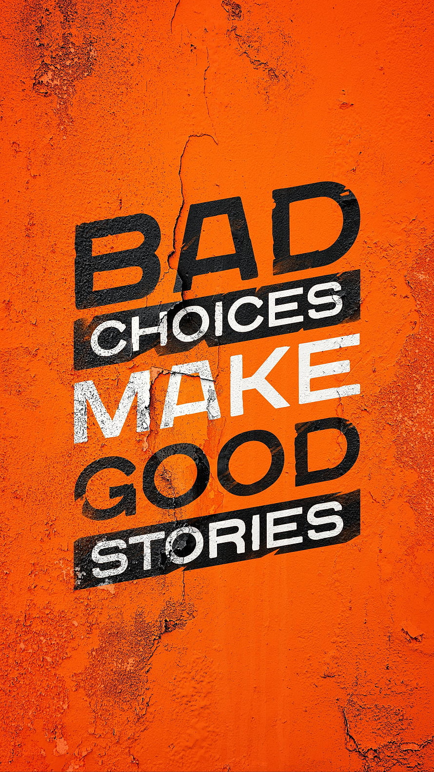 Bold Typography Quote on Textured Orange Wall HD phone wallpaper