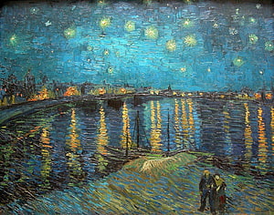Vincent Van Gogh Starry Night Over the Rhône Impressionist Oil Painting HD wallpaper