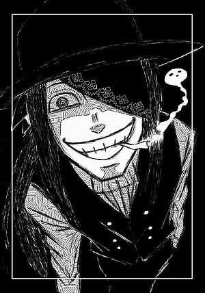 Fire Force Joker Character Black and White Anime Illustration HD phone wallpaper