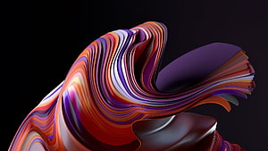 Windows 11 Dark Mode Abstract 3D Ribbon Wallpaper HD wallpaper