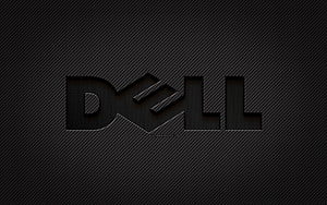 Dell Carbon Fiber Logo on Dark Textured Background HD wallpaper