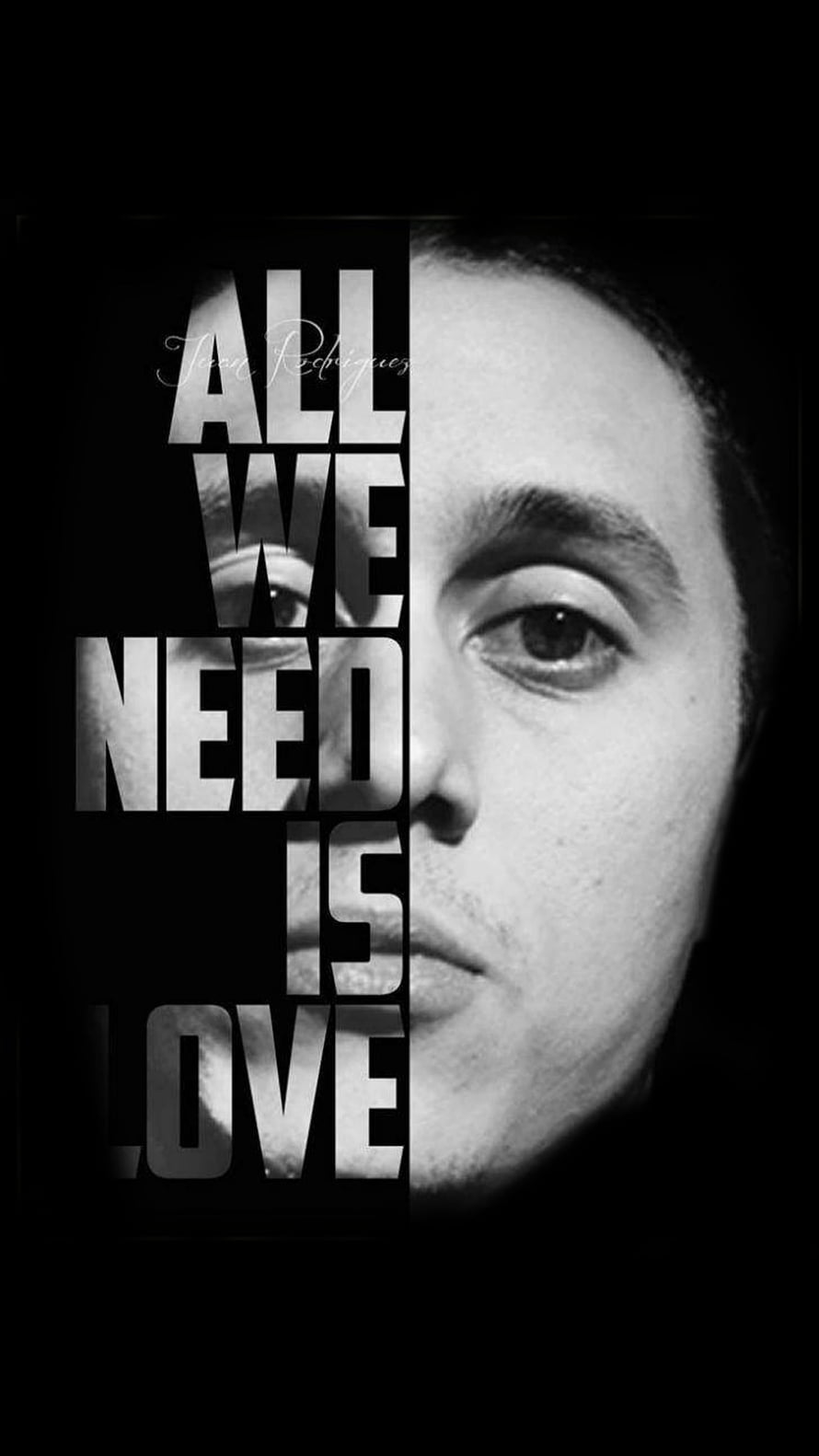 Canserbero Black and White Portrait with All We Need Is Love Typography HD phone wallpaper