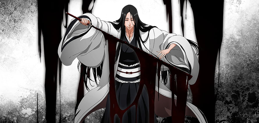 Retsu Unohana in White Captain's Robe Holding a Blood-Stained Blade HD wallpaper