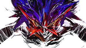 Tengen Toppa Gurren Lagann Mecha Face Artwork in Bold Brushstroke Style HD wallpaper