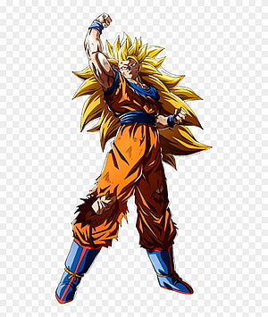 Goku Super Saiyan 3 Anime Character Artwork in Fighting Stance HD phone wallpaper