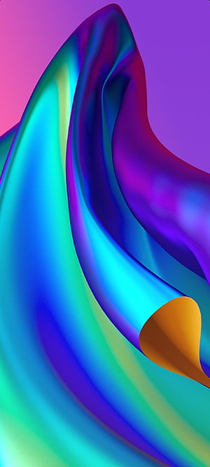 Vibrant 3D Abstract Flowing Ribbon Wallpaper with Neon Gradient Colors HD phone wallpaper