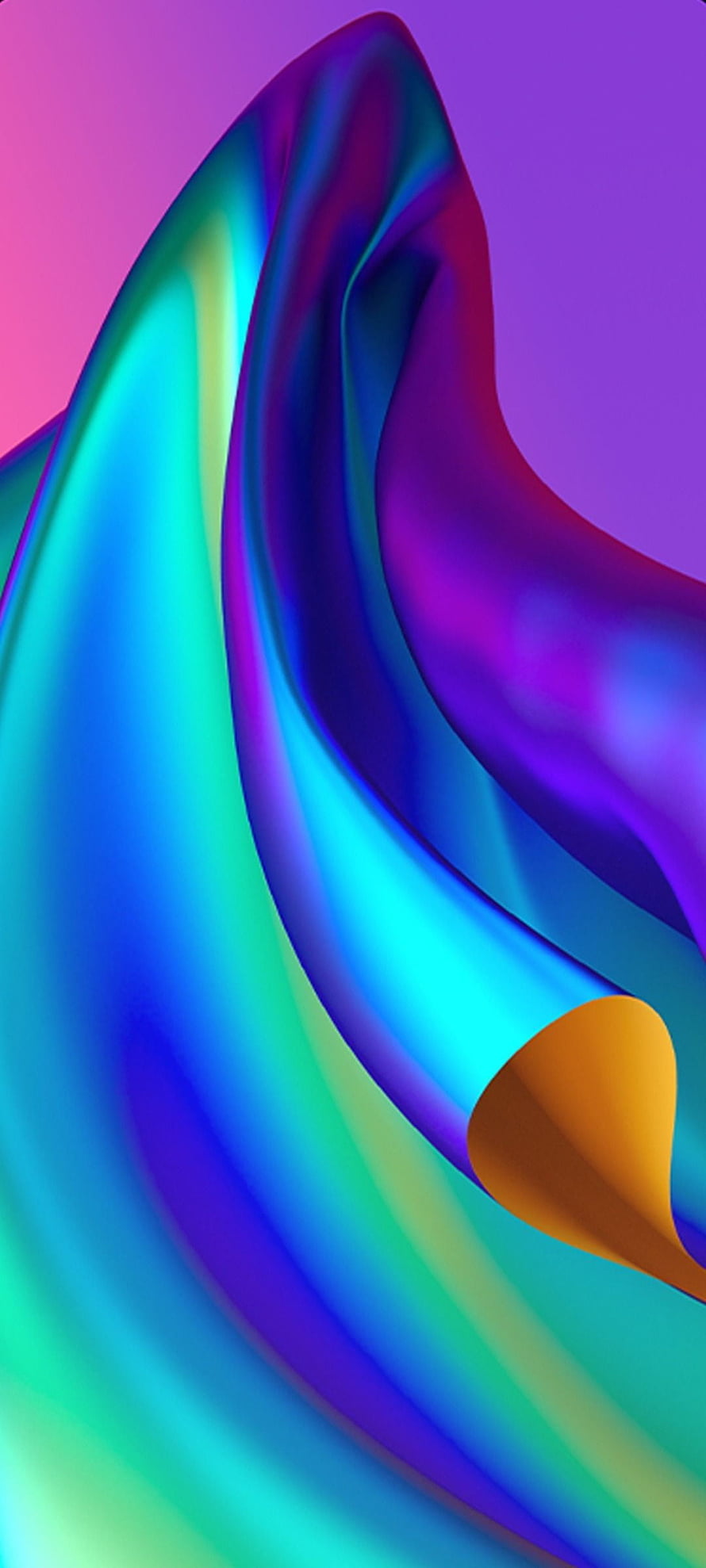 Vibrant 3D Abstract Flowing Ribbon Wallpaper with Neon Gradient Colors HD phone wallpaper